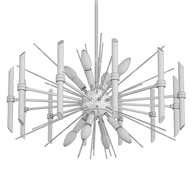 Modern Eris Glass Chandelier 3D model image 2