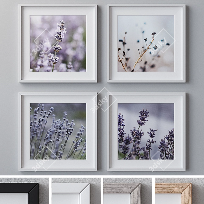 Multi-Color Photo Frames Set 3D model image 1