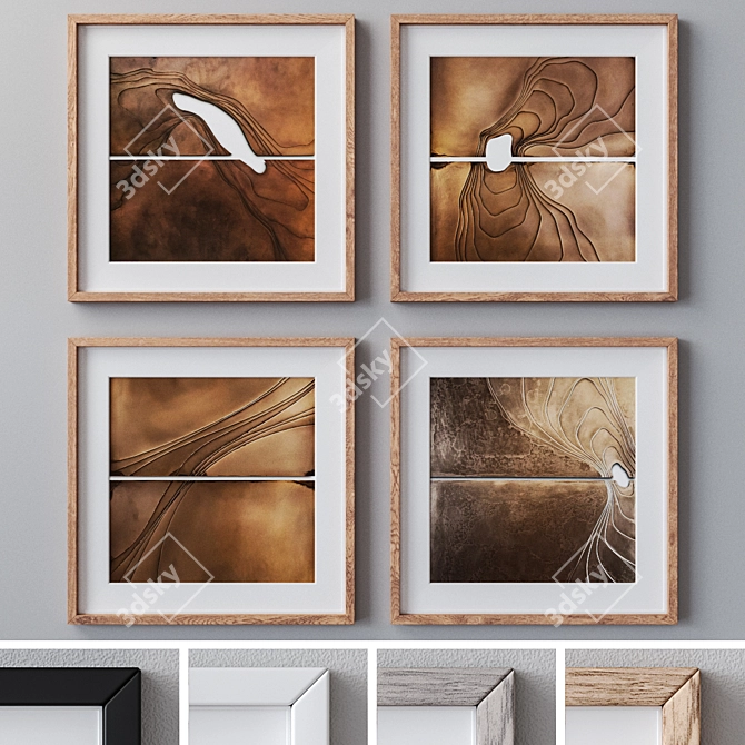 1000 Set Photo Frames: 4 Colors & High-Quality Textures 3D model image 1