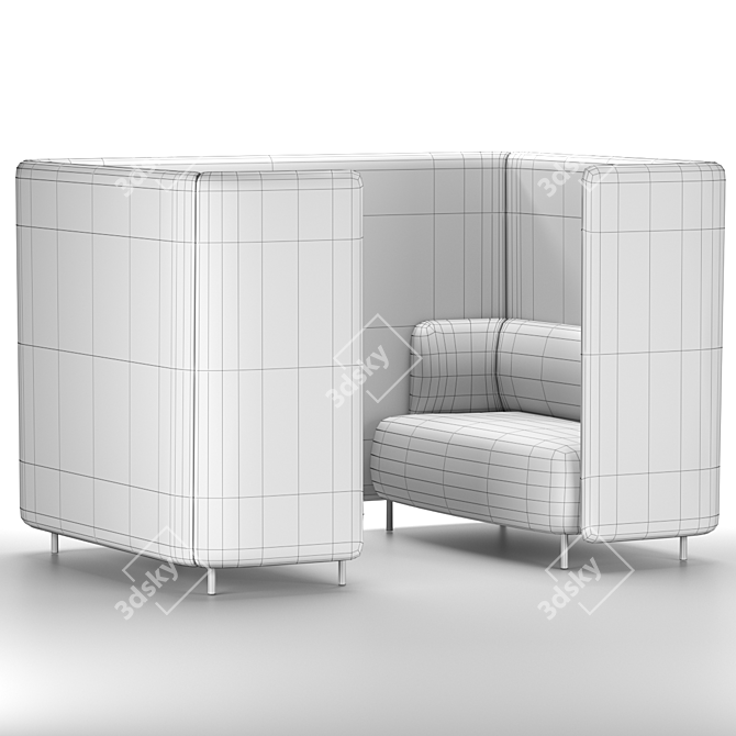 Buddy Hub: Stylish and Functional Office Booth 3D model image 3