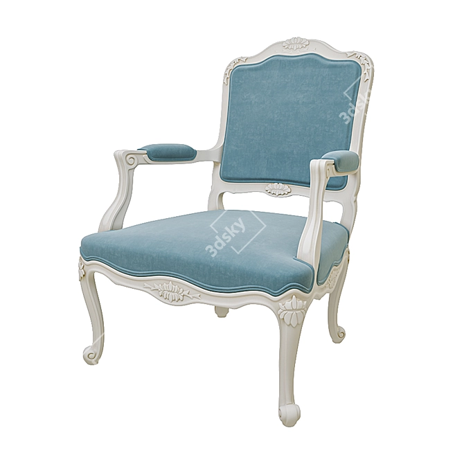 Elegant Velvet Armchair 3D model image 1