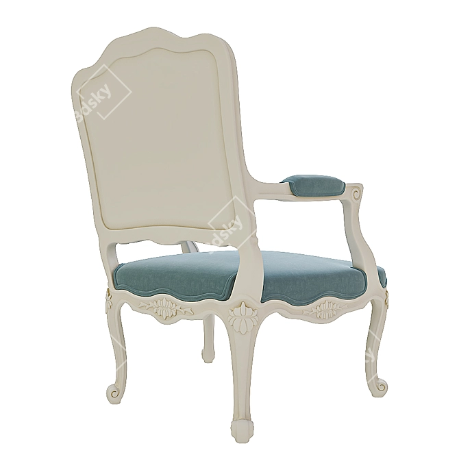 Elegant Velvet Armchair 3D model image 2