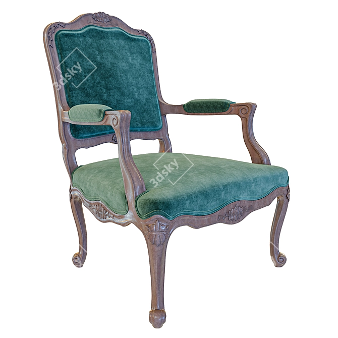 Elegant Velvet Armchair 3D model image 4