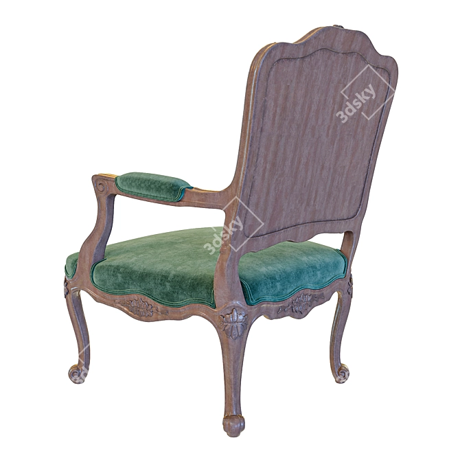 Elegant Velvet Armchair 3D model image 5