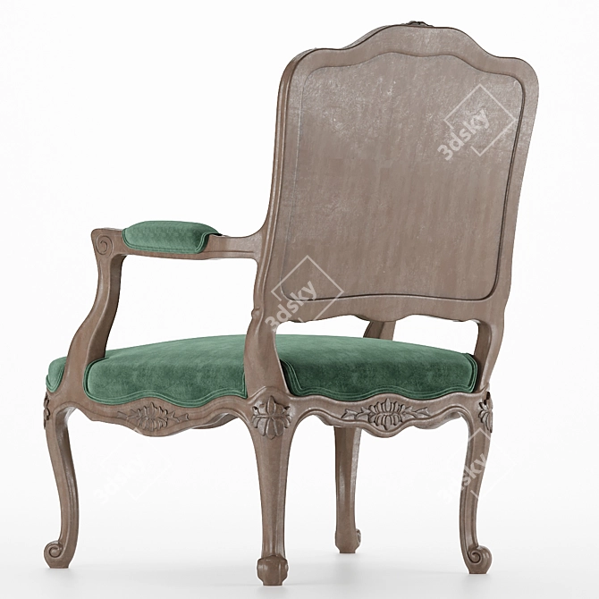 Elegant Velvet Armchair 3D model image 10