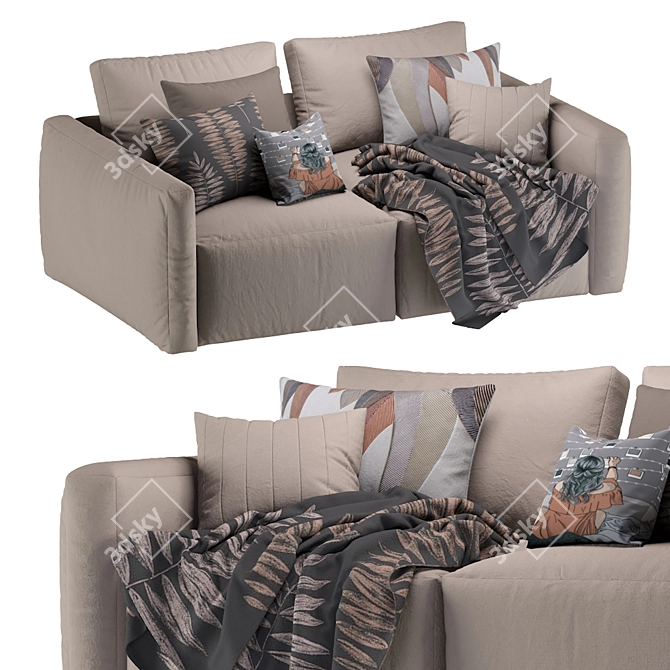 Elegant Dienne More Sofa 3D model image 2