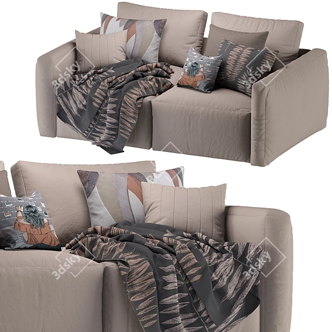 Elegant Dienne More Sofa 3D model image 4