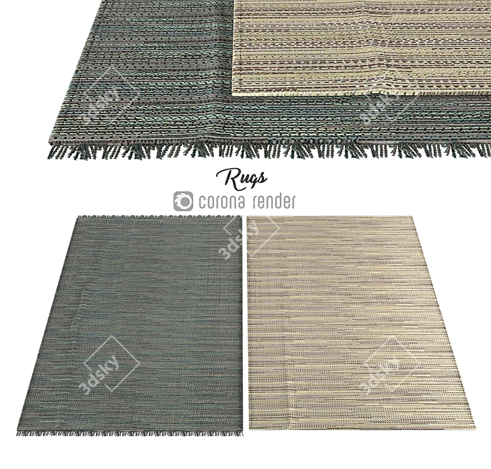 Luxury Silk Carpets in Various Designs 3D model image 1