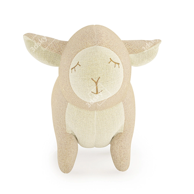 Plush Sheep Interior Toy 3D model image 2