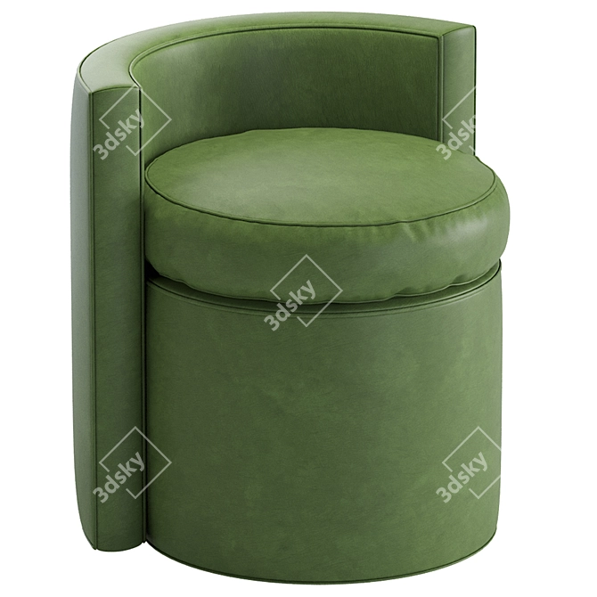 Premium Leather Pouf Stool: Arcadia Eichholtz 3D model image 3