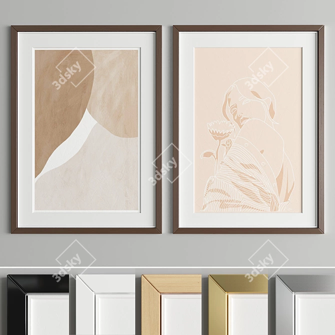 Modern Art Frame: A90 - 50x70cm 3D model image 2