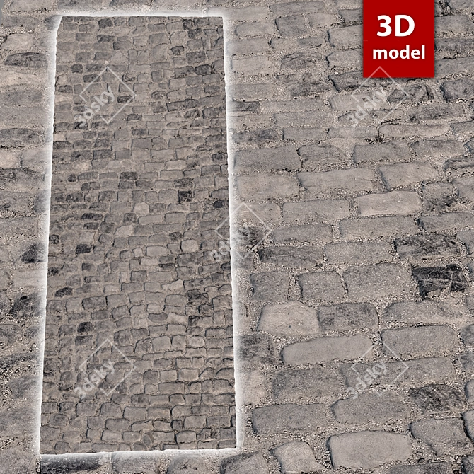 Title: High-Res 8K Paving Stone 3D model image 1