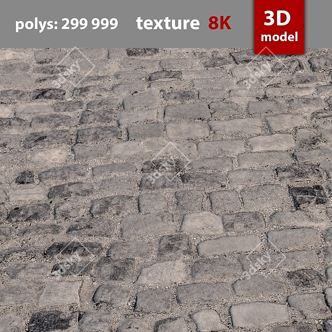 Title: High-Res 8K Paving Stone 3D model image 3