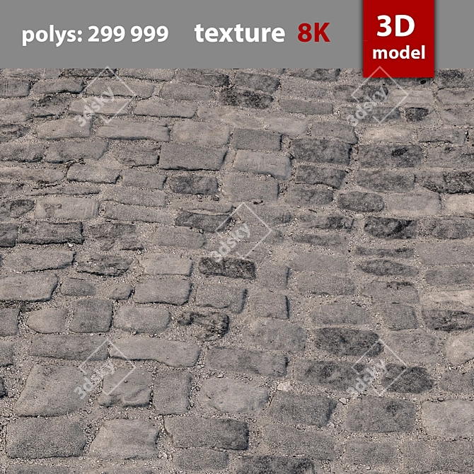 Title: High-Res 8K Paving Stone 3D model image 5