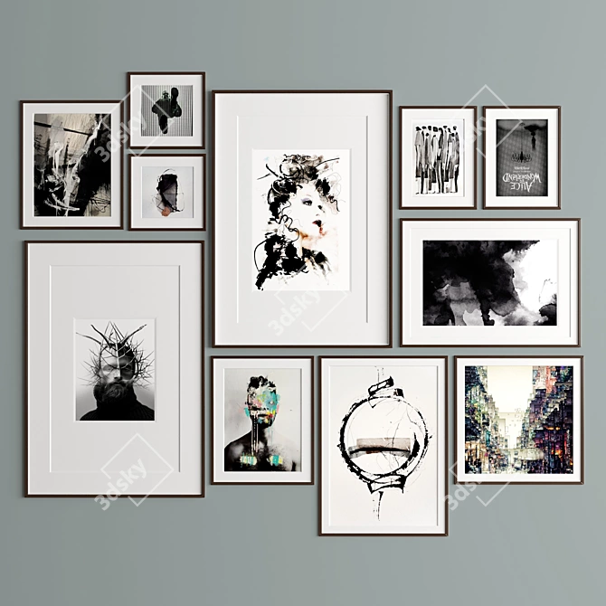  Elegant Art Frames - Variety of Sizes and Materials 3D model image 3