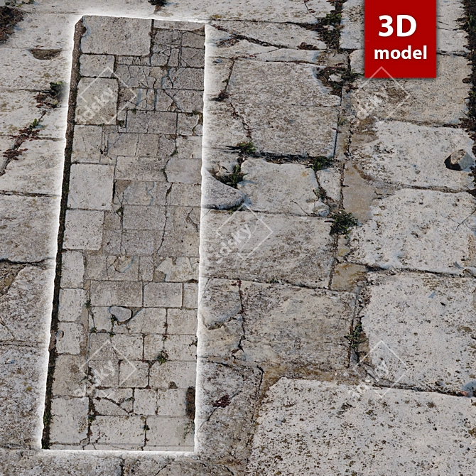 304 Paving Stones: Detailed 3D Model 3D model image 1