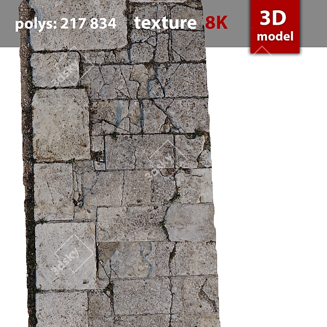 304 Paving Stones: Detailed 3D Model 3D model image 2
