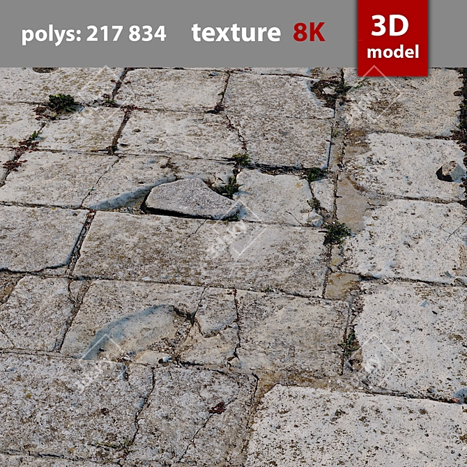 304 Paving Stones: Detailed 3D Model 3D model image 4