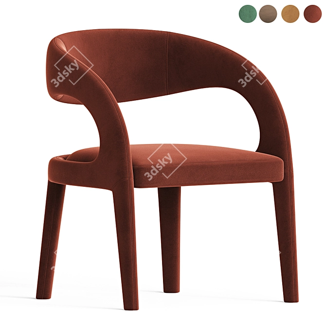 Elegant Hawkins Dining Chair 3D model image 3