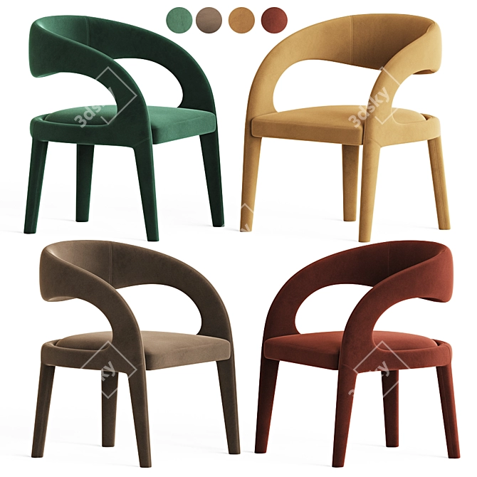 Elegant Hawkins Dining Chair 3D model image 4