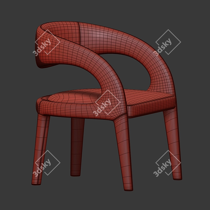Elegant Hawkins Dining Chair 3D model image 2