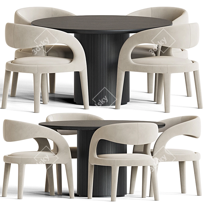 Contemporary Dining Set 97 3D model image 5