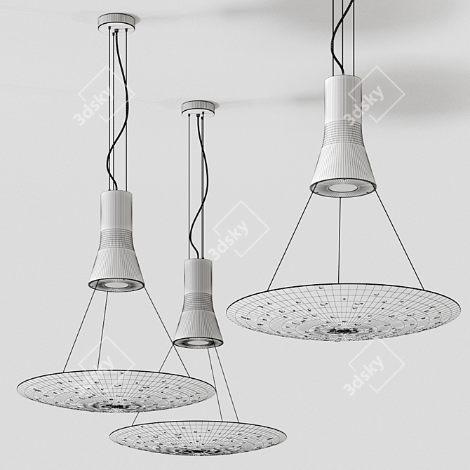 Lens F46 Pendant Lamp: Sleek Metal Design for Modern Spaces 3D model image 3