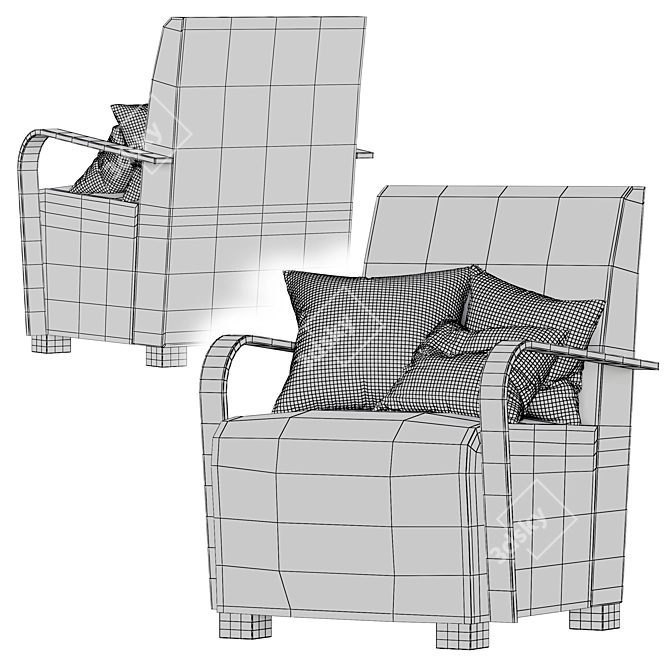 Modern Marilyn Armchair 3D model image 5