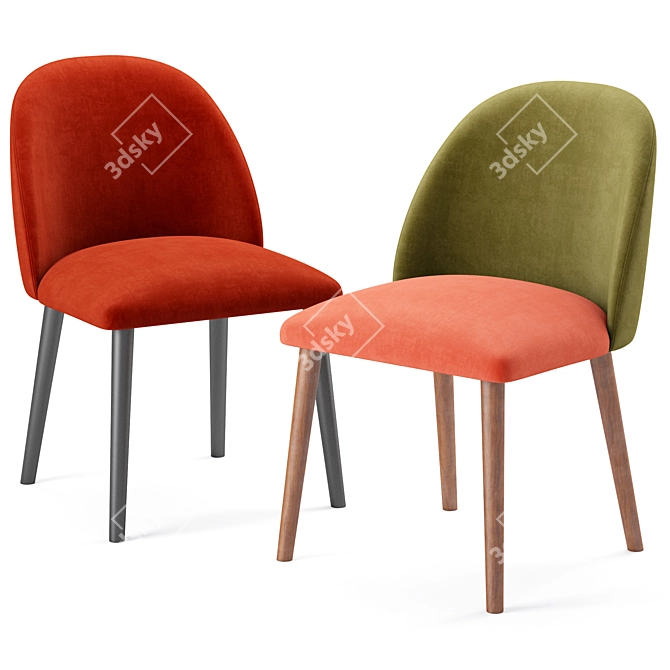 Onyx Side Chair: Sleek and Stylish Contract Seating 3D model image 3