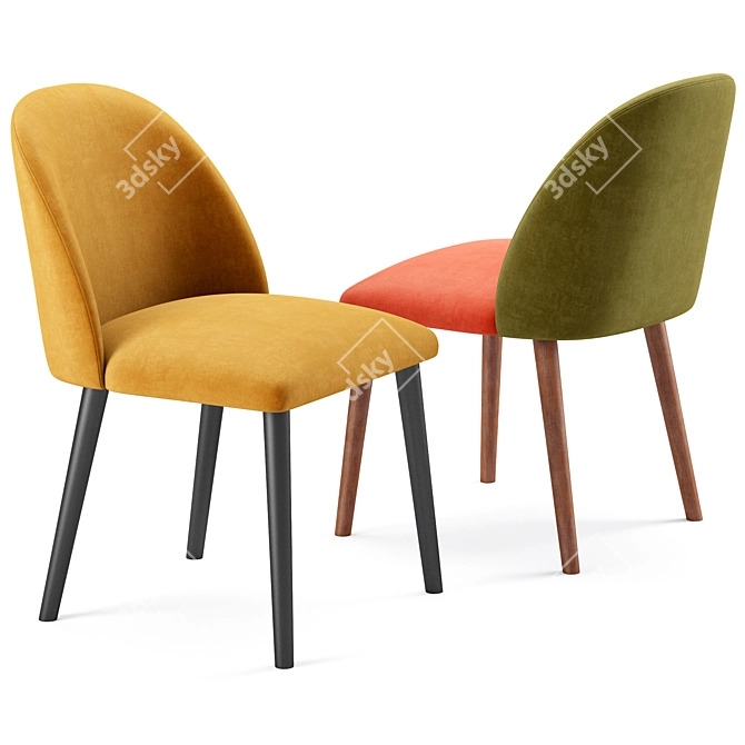 Onyx Side Chair: Sleek and Stylish Contract Seating 3D model image 4