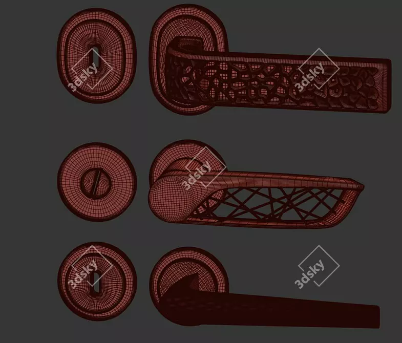 Exquisite German Door Handles 3D model image 3