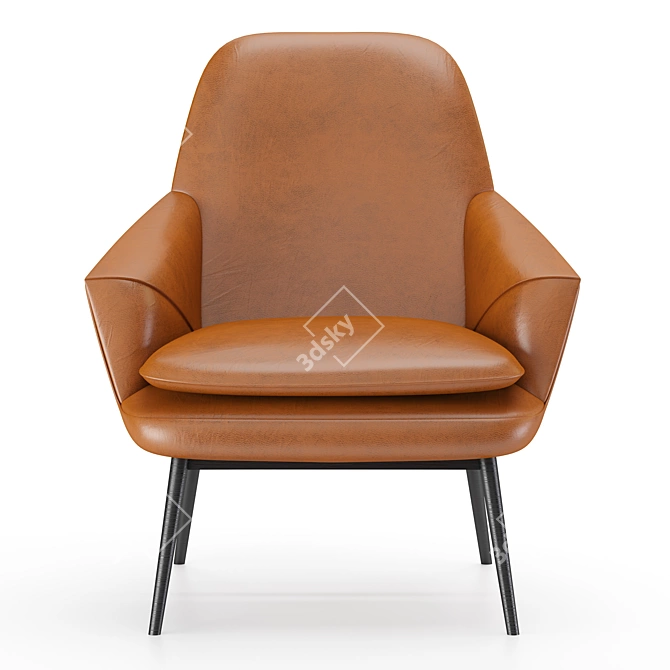 Elegant Wendelbo Hug Lounge Chair 3D model image 3