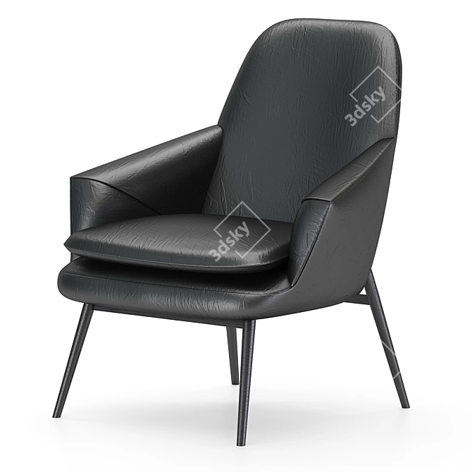 Elegant Wendelbo Hug Lounge Chair 3D model image 4