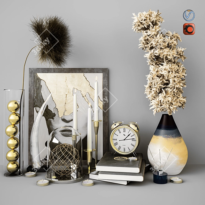 Elegant Decor Set 2015 3D model image 6