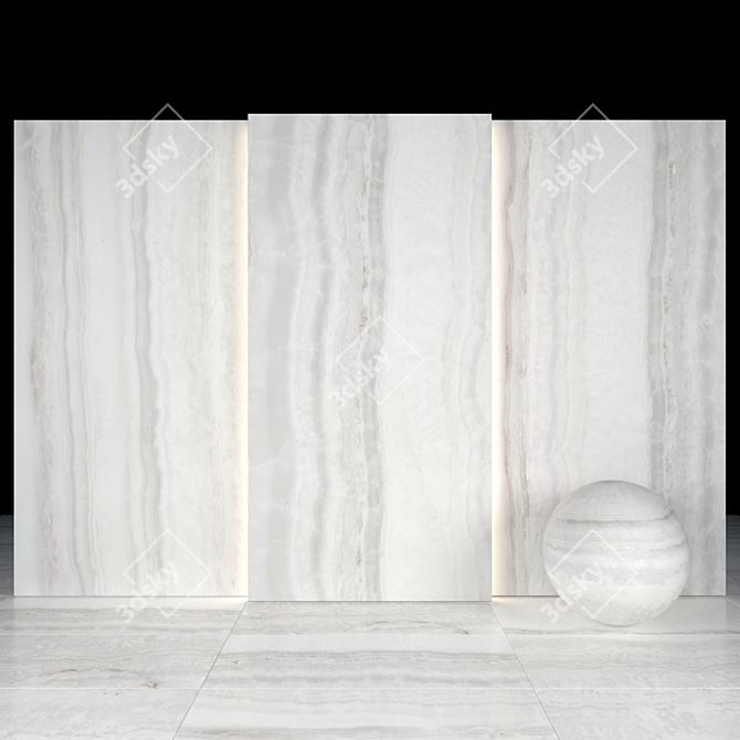 Graywave Glossy Marble Slabs 3D model image 1