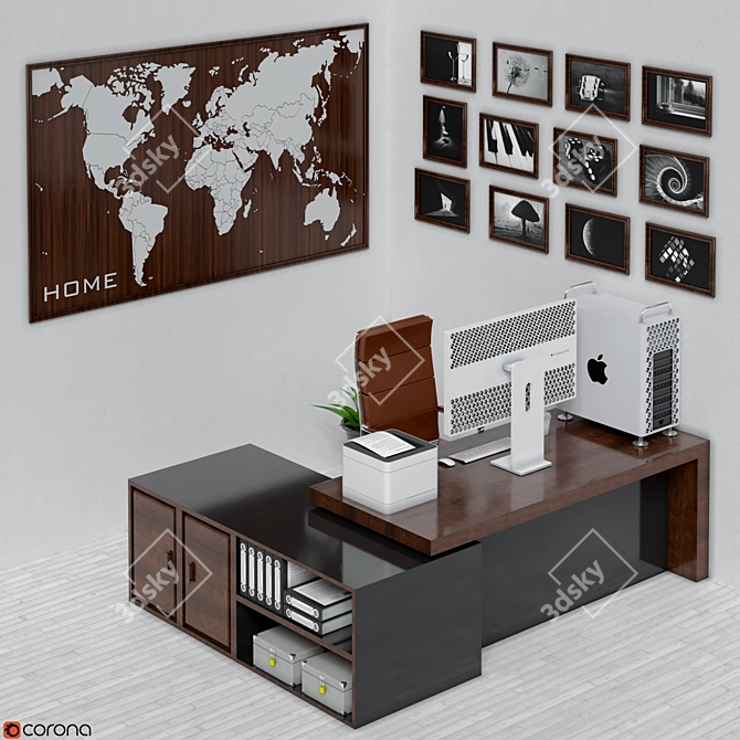 Modern Office Furniture Set 3D model image 6