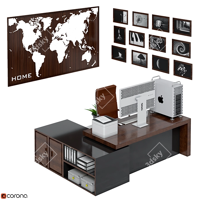 Modern Office Furniture Set 3D model image 11