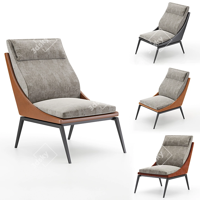 Elegant Light Milano Chair 3D model image 1