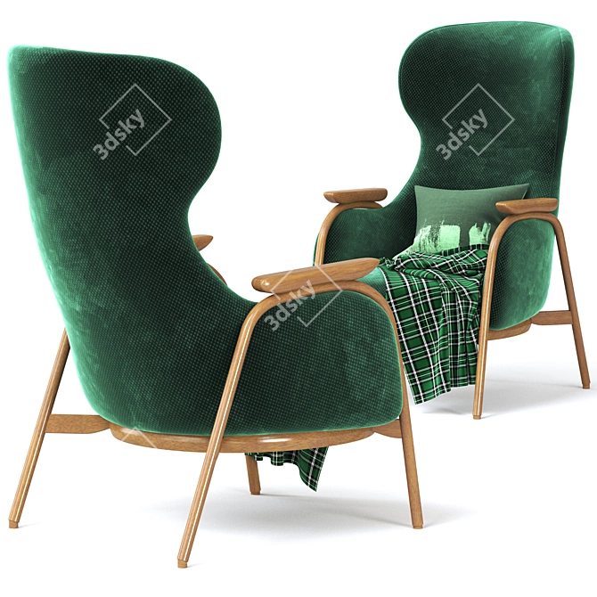 VUELTA Modern High Back Armchair 3D model image 4