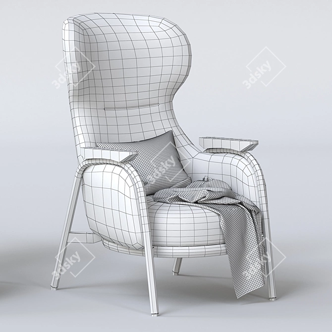 VUELTA Modern High Back Armchair 3D model image 5