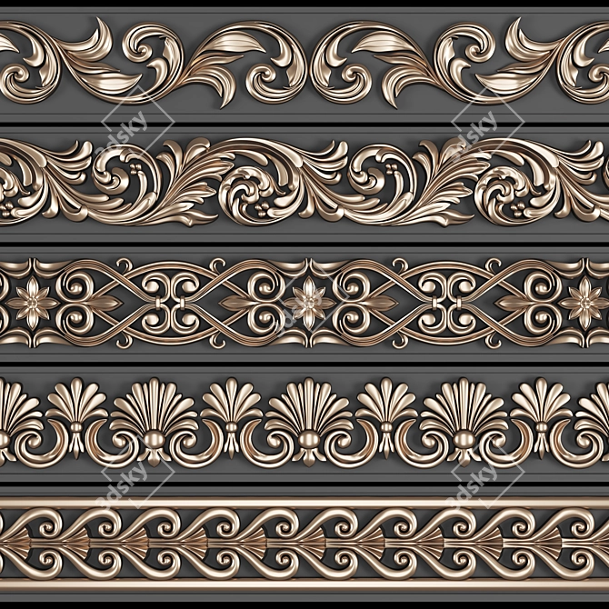 3D Trim Ornament Pack 3D model image 1