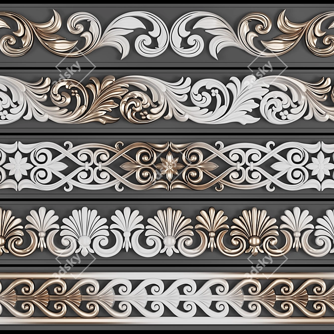 3D Trim Ornament Pack 3D model image 2