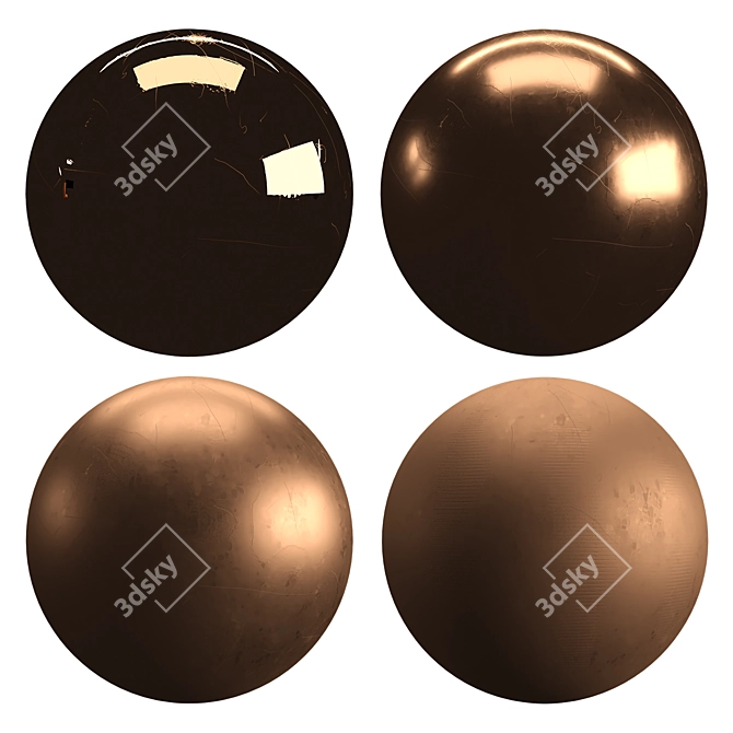 Copper Shine: Polished Metal Texture 3D model image 2