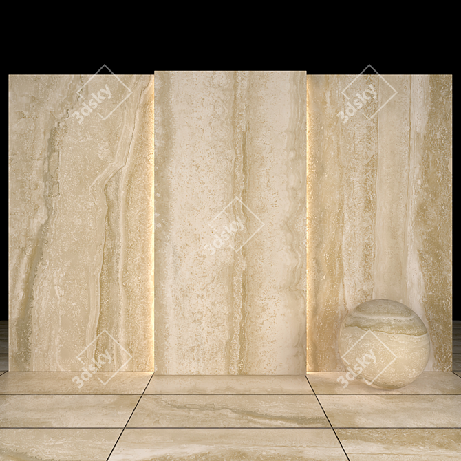 Beige Travertin 01: High Quality Texture Maps & Versatile Sizes 3D model image 1