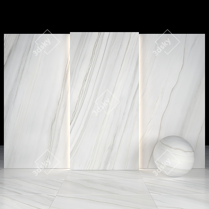 Luminous White Lasa Marble 3D model image 1