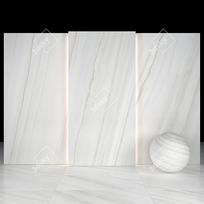 Luminous White Lasa Marble 3D model image 2