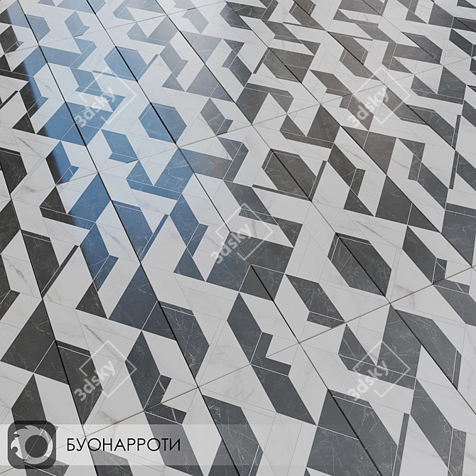 Milano Buonarroti: Matte Ceramic Wall Tiles 3D model image 4