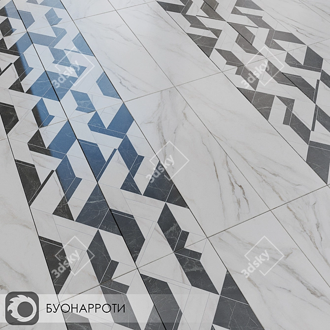 Milano Buonarroti: Matte Ceramic Wall Tiles 3D model image 5