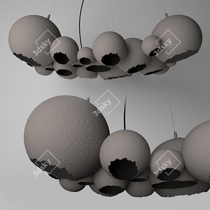 Recycled Paper Pendant Lamp 3D model image 1