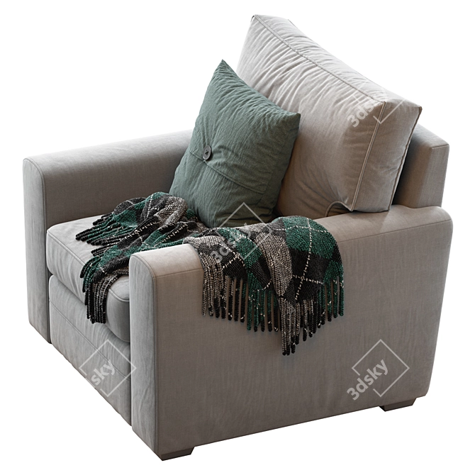 Pearce Square Armchair: Upholstered Elegance for Modern Living 3D model image 2